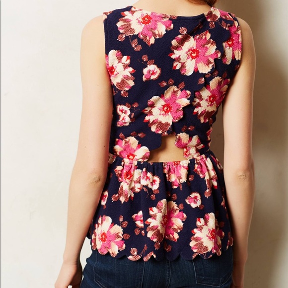 Anthropologie Floral Peplum Top - Picture 5 of 5